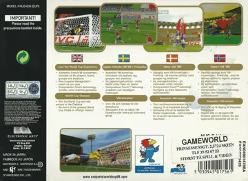 World Cup 98 (Europe) (En,Fr,De,Es,It,Nl,Sv,Da) box cover back